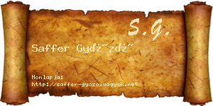 Saffer Győző névjegykártya